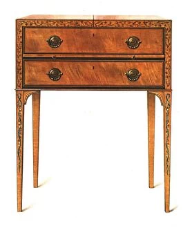 A History Of English Furniture Gallery: Painted Satin-Wood Dressing-Table, 1908. Creator: Shirley Slocombe