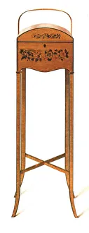 A History Of English Furniture Gallery: Painted Satin-Wood Work-Table, 1908. Creator: Shirley Slocombe