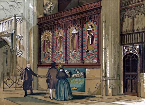 Painted screen, St Georges Chapel, 19th century