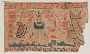 Chimu Gallery: Painted Textile, c. A.D. 1000. Creator: Unknown