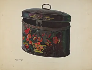 Chris Makrenos Prints: Painted Toleware Box, c. 1938. Creator: Chris Makrenos