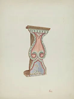 Stand Prints: Painted Wall-stand for Flowers, etc. 1939. Creator: Hal Blakeley