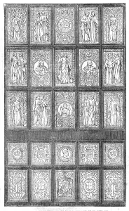 Peto Morton Prints: Painted Window presented to the King of Denmark, by Mr. Peto, M.P. 1854. Creator: Unknown