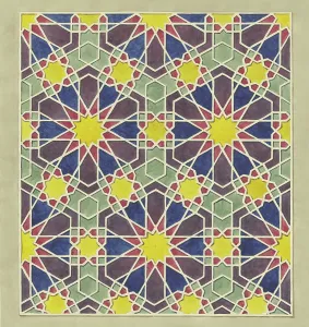 Details Prints: Painted wooden paneling from a mosque in Cairo