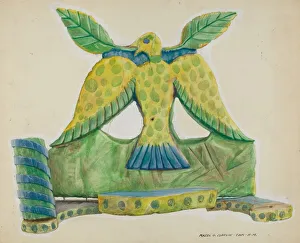 Spotty Prints: Painted Wooden Sconce, c. 1939. Creator: Majel G. Claflin