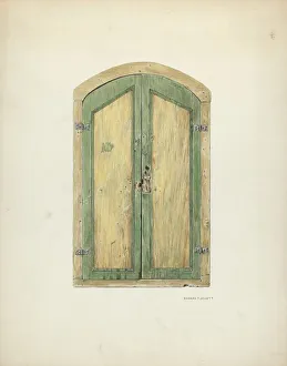 Shutter Prints: Painted Wooden Shutter, 1937. Creator: Edward Jewett
