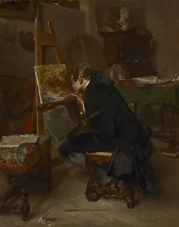 1815 1891 Prints: A Painter, 1855. Creator: Ernest Meissonier (French, 1815-1891)