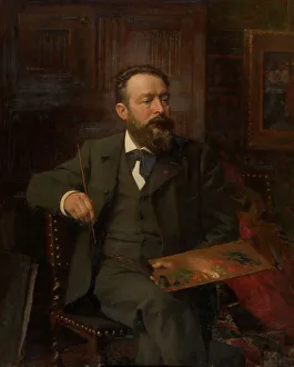Paint Prints: The Painter Albert De Vriendt, late 19th-early 20th century. Creator: Edouard De Jans