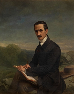 Sketch Book Prints: The Painter Alexandre Calame. Creator: Luigi Rubio