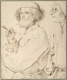 Brown Indian Ink On Paper Gallery: The Painter and the Buyer, c. 1565. Artist: Bruegel (Brueghel), Pieter, the Elder (ca 1525-1569)