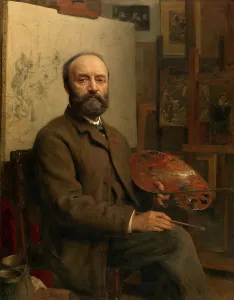 Paint Prints: The Painter Charles Verlat, late 19th-early 20th century. Creator: Edouard De Jans