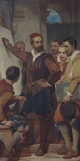 Demonstrating Prints: The Painter Denys Calvaert in Bologna, (c1570s), 1862-1872. Creator: Nicaise de Keyser