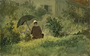 Spitzweg Prints: The painter in the garden, ca 1860