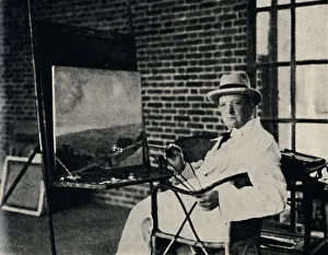 Landscape Painter Prints: Painter in Oils - Churchill as an Artist, c1920s, (1945). Creator: Unknown