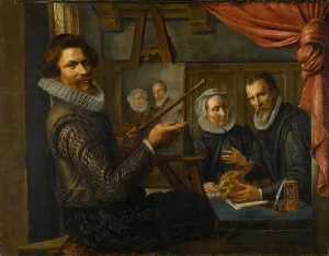 Hour Glass Prints: The Painter in his Studio Painting the Portrait of a Married Couple