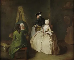 Fine Art Prints: The painter's studio, c 1745. Creator: Longhi, Pietro (1701-1785)