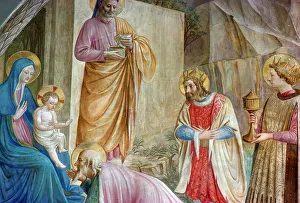 Basilica Of Santa Croce Collection: Detail from a painting of the adoration of the Magi