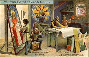 Liebig Gallery: Painting on glass in the 12th century, (c1900)