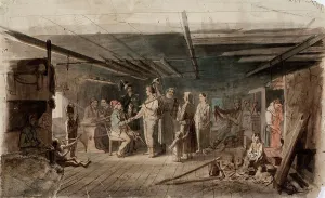 Robert Wilhelm Ekman Prints: Painting in a gloomy peasant's seat