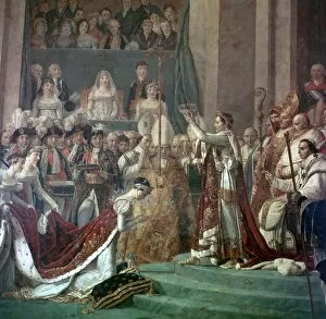 Beauharnais Collection: Painting of Napoleon Buonaparte and Empress Josephine, 18th century. Artist: Jacques-Louis David