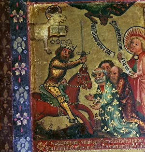 Painting showing the martyrdom of St Peter and St Paul, 14th century Artist Painting showing the martyrdom of St Peter and St Paul, 14th century Artist