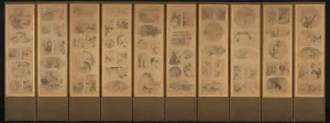 Reverse Prints: Painting of One Hundred Themes (obverse), late 1800s. Creator: Unknown
