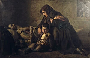 Destitution Gallery: Painting, title unknown, mid 19th century. Artist: Jean Pierre Alexandre Antigna