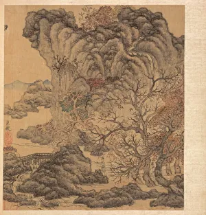Chen Hongshou Prints: Paintings after Ancient Masters: Travelers in an Autumn Landscape, 1598-1652. Creator
