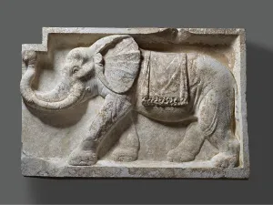 Italian Marble Prints: Pair of Architectural Reliefs with Elephants, A.D. 80-100. Creator: Unknown