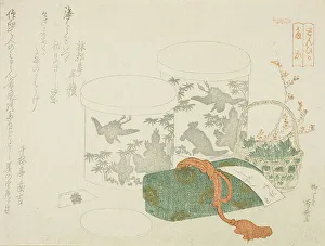Ryuryukyo Shinsai Prints: A Pair of Boxes, a Letter Box, and Plum Blossoms, n. d. Creator: Shinsai