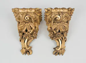 Bracket Gallery: Pair of Brackets, England, 1740 / 50. Creator: Unknown
