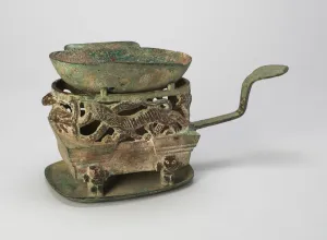 Tiger Collection: Pair of Braziers (Lu) with Eared Cups... late Western Han or early Eastern Han