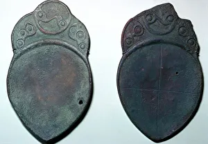 Ritual Prints: Pair of bronze ritual iron age spoons