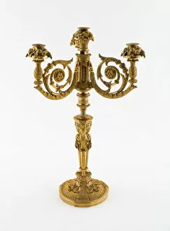 Candleholder Gallery: Pair of Candelabra, France, c. 1789. Creator: In the manner of Pierre Gouthiere