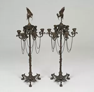Candleholder Gallery: Pair of Candelabra, France, c. 1880. Creator: Auguste-Nicolas Cain