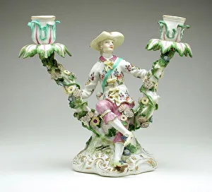 Furnishings Prints: Pair of Candelabra (image 1 of 2), between 1760 and 1770. Creator: Meissen Porcelain