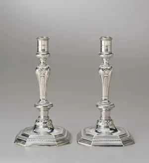 Candle Holder Prints: Pair Of Candlesticks, 1728. Creator: Gilles-Claude Gouel