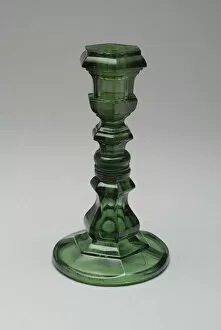 Pressed Glass Collection: Pair of Candlesticks, 19th century. Creator: Boston and Sandwich Glass Company