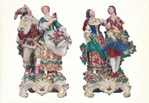 Chelsea Porcelain Gallery: A Pair of Chelsea Groups Representing the Seasons, c1740s, (1911). Artist: Louis Francois Roubiliac