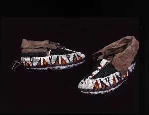 Pair of Childs Moccasins, Plains, c. 1885. Creator: Unknown