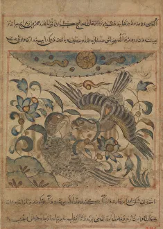 Script Prints: Pair of Eagles, Folio from a Manafi al-hayawan (On the Usefulness of Animals)... ca