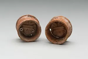 Ear Disc Prints: Pair of Ear Plugs with Face of Figure in Interior, A. D. 300 / 750 A. D. Creator: Unknown