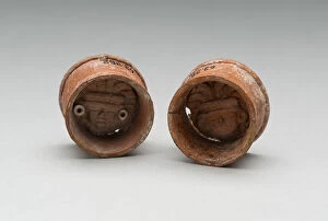 Pair of Ear Plugs with Face of Figure in Interior, A.D. 300 / 750 A.D. Creator: Unknown