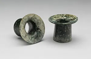 Serpentine Prints: Pair of Ear Spools, A. D. 250 / 900. Creator: Unknown