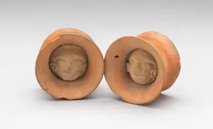 Veracruz Prints: Pair of Earspools with Face in Interior, Possibly AD 450 / 1000. Creator: Unknown