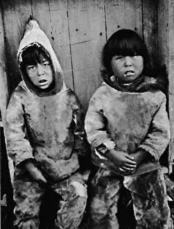 Inuit Prints: A pair of Eskimo boys, 1912. Artist: Wilfred Grenfell