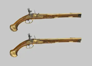 Pistols Prints: Pair of Flintlock Holster Pistols, Vienna, c. 1700 / 25. Creator: Unknown