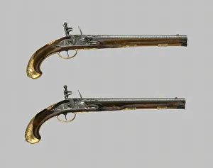Pair of Flintlock Holster Pistols, Liege, c. 1720 / 30. Creator: Unknown