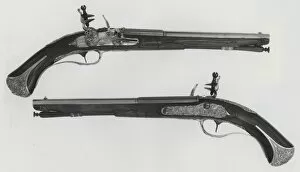 Brescia Collection: Pair of Flintlock Pistols, Brescia, 18th century. Creators: Lazzarino Cominazzo