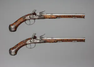Bavaria Gallery: Pair of Flintlock Pistols Made for Christian Ernst, Franco-German, Erlangen-Neustadt, ca
